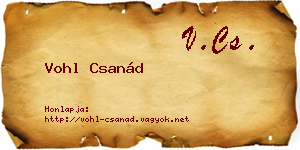 Vohl Csanád névjegykártya